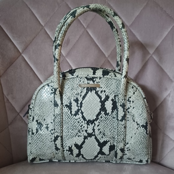 Nine West Handbags - Vintage Nine West Faux Snakeskin Mini Bowler Bag